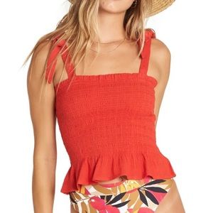 Burnt Orange Smocked Tank Top